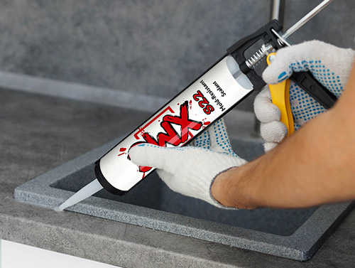 Mastic silicone anti-moule